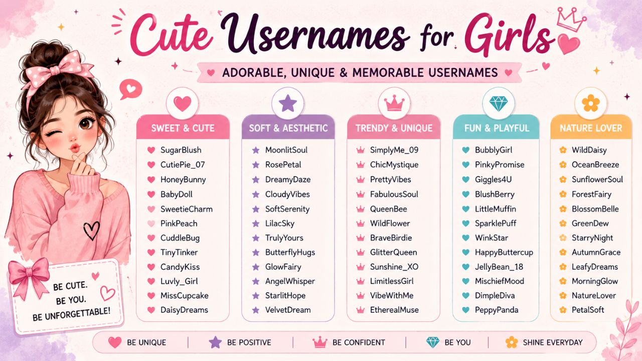 Cute Usernames for Girls