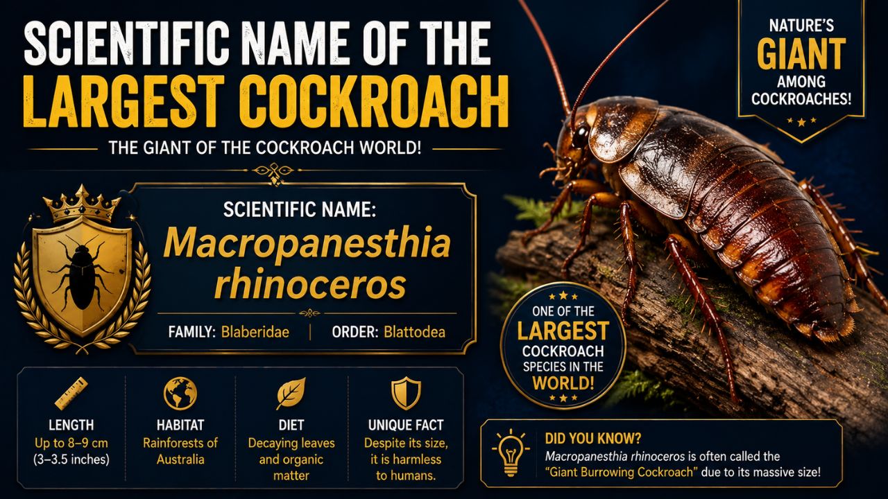 scientific name of the largest cockroach