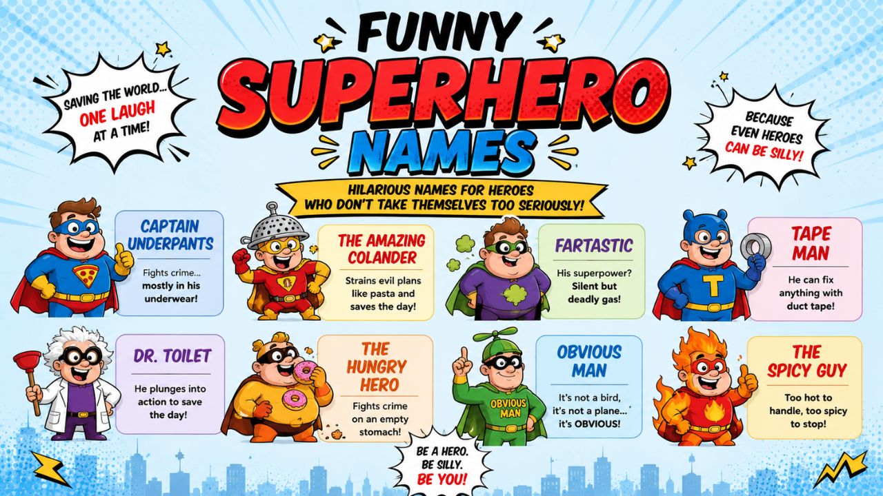 funny superhero names